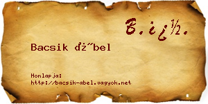 Bacsik Ábel névjegykártya